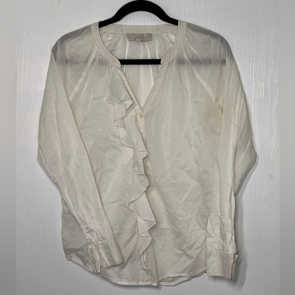 White Ann Taylor LOFT blouse
